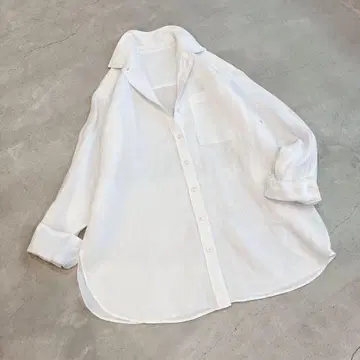 바빌론/린넨 긴팔 셔츠 오버 사이즈 화이트