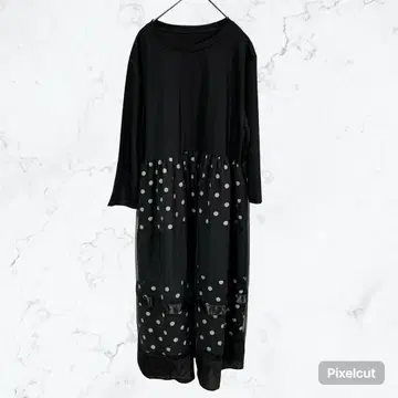 J597 APAISER 아페제 튤 원피스 도트 블랙 M~L