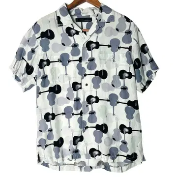 ATTACHMENT 어태치먼트 기타 올 패턴 오픈 카라 셔츠