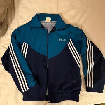 90s 빈티지 트랙 자켓 올림픽풍 지퍼 네이비 x 파랑 L 상당