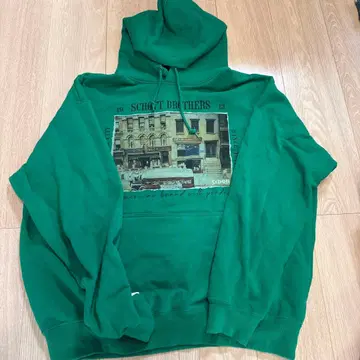 Schott 그린 프린트 후드티