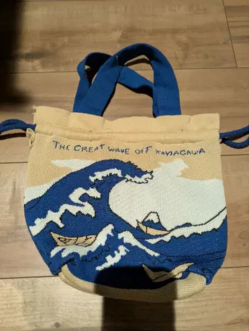 가나가와 해변의 파도 디자인 토트백