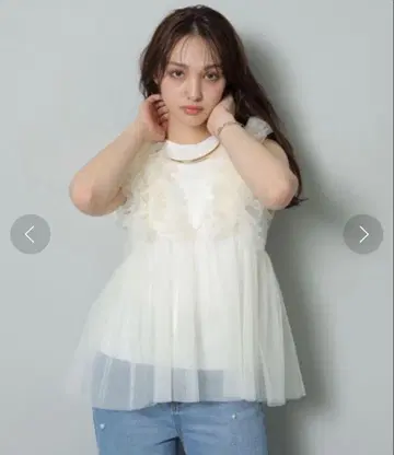 Rirandture 튤 프릴 슬리브리스 니트 세트