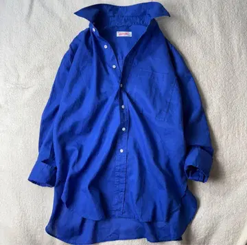 스픽 앤 스팬 린넨 코튼 셔츠 블라우스 긴팔 파랑 블루