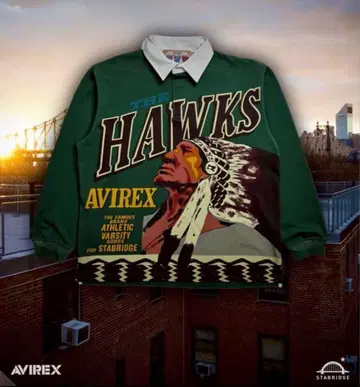 AVIREX x STABRIDGE HAWKS 럭비 셔츠