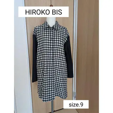 HIROKO BIS 깅엄 도킹 오버 셔츠