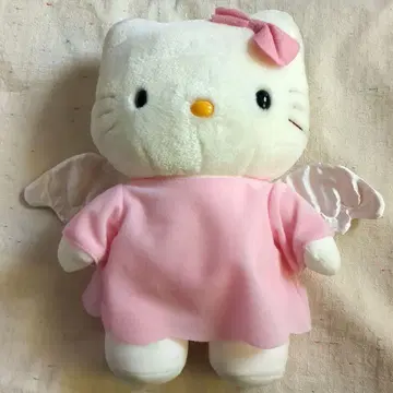 키티 봉제 인형 천사 얼룩 있음 레어 레트로 컬렉션 2000