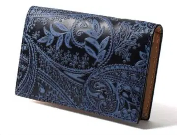 BAGGYPORT 배기포트 명함지갑 블루 옅은 파랑 페이즐리 무늬