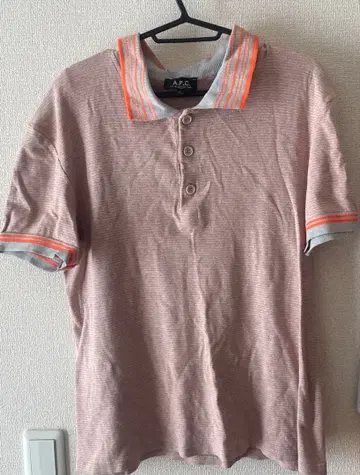 아페쎄 피케 셔츠 반팔 상의 그레이 x 오렌지 A.P.C.