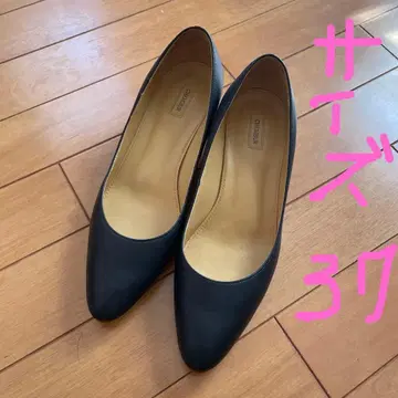 챔버 매트 블랙 펌프스 낮은 힐 심플 사이즈 37