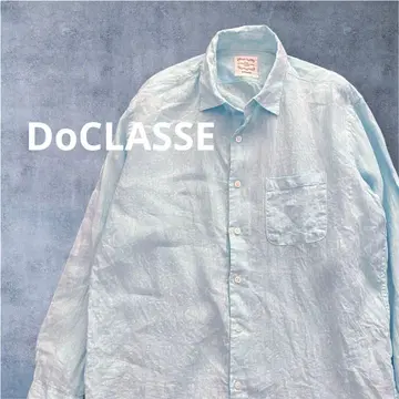두클라쎄 스카이블루 린넨 100% 긴팔 셔츠