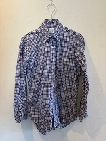 노스 오브 헤븐 토마스 메이슨 체크 무늬 셔츠 면 100% 사이즈 37