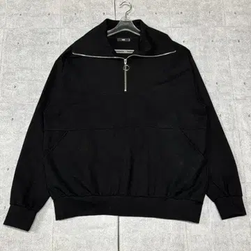 HARE 하프 지퍼 본딩 맨투맨 트레이닝복 블랙 하레