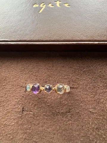 agete 컬러 스톤 골드링