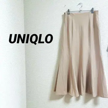 [UNIQLO 유니클로] 롱 머메이드 스커트 베이지 심플 데이트