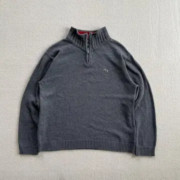 라코스테 하프 지퍼 니트 크롭 플리피 스트릿