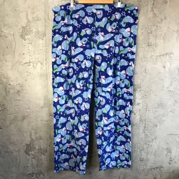 E260 구제 의류 파자마 팬츠 파랑 패턴 90s Y2K