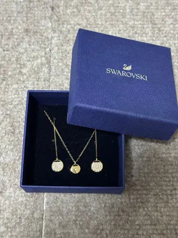 Swarovski 골드 목걸이 귀걸이