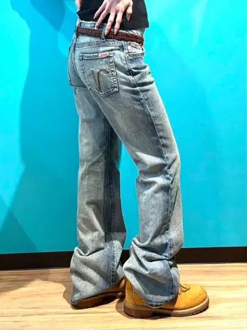 y2k 헤이세이 갸루 플레어 데님 로우라이즈