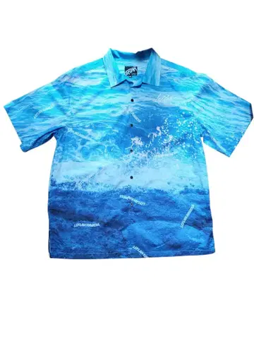 [ 중고품 ] LEFLAH 알로하 셔츠 XXL 파도 무늬