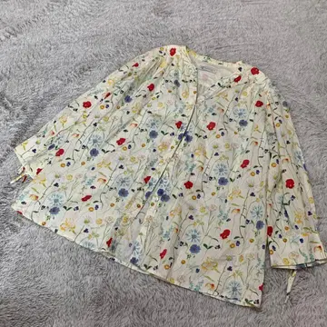 애프터눈 티 리버티 프린트 셔츠 블라우스 리본 꽃무늬 MR