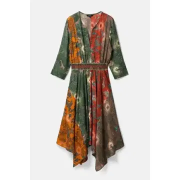 데시구알 동물 패턴 비대칭 밑단 원피스 M 사이즈