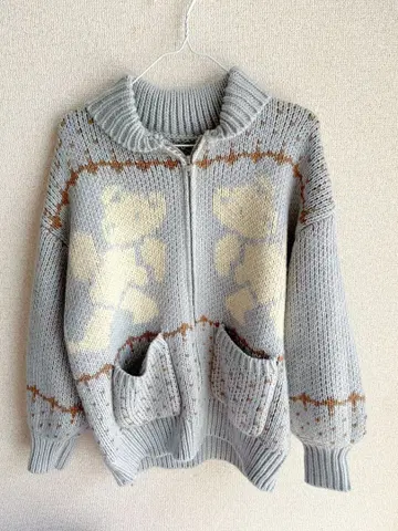 merry jenny 베어 코위찬 니트 라이트 블루