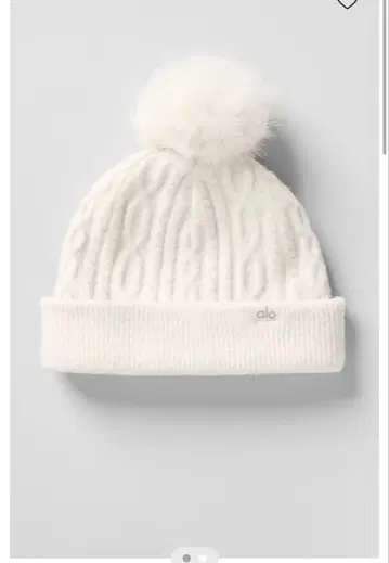 ALO Cable Knit Winter 니트 모자 모자 꽁지 아이보리