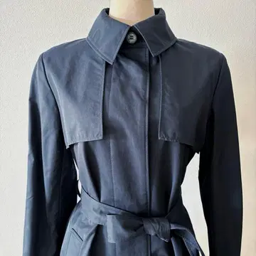 슬림 실루엣! 올드 잉글랜드 트렌치코트 네이비 롱 기장 36