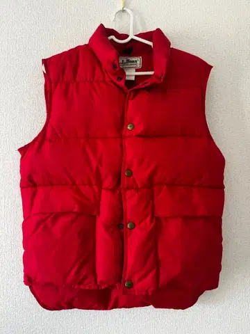70s 80s LLbean 다운 베스트 빨간색 S