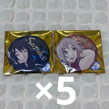 NARUTO 난자타운 캔뱃지 사스케 사쿠라 5세트