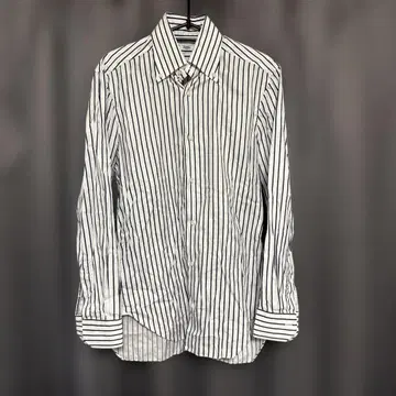 BARBA 긴팔 셔츠 스트라이프 이탈리아제 버튼 다운 화이트 블루