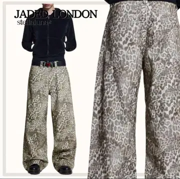 JADED LONDON 레오파드 무늬 와이드 팬츠