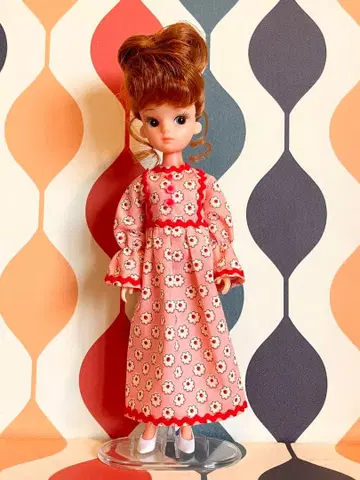 복각 초창기 리카짱 사이즈 핸드메이드 맥시 드레스