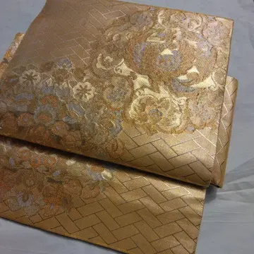 도서 금박 금지 쇼소인 화문 육통 무늬 후쿠로 오비 만들기 오비