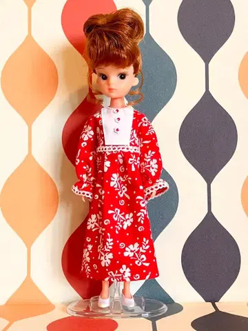 복각 초회 리카짱 사이즈 핸드메이드 70s 맥시 드레스