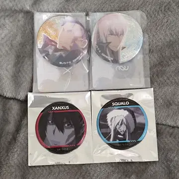 채광 반짝반짝 캔뱃지 파트 컬러 캔뱃지 XANXUS, 스쿠알로 4개 세트