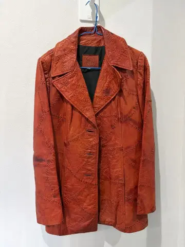 70s 빈티지 lee imports 오렌지 가죽 자켓