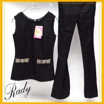 미사용 Rady 레이디 트위드 셋업 슬리브리스 팬츠 S Y2K