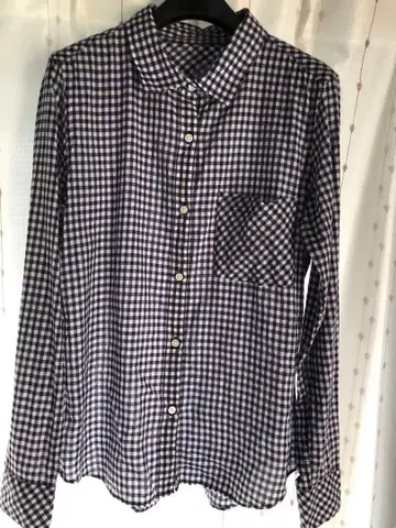 카이턱 인터내셔널 체크 무늬 긴팔 블라우스 일본제