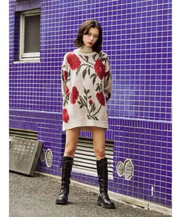 꽃무늬 니트 스웨터 jouetie M 사이즈