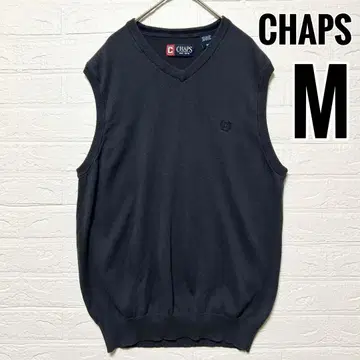 챕스 베스트 니트 네이비 자수 로고 원 포인트 코튼 [ M ]