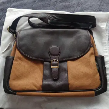 BRITISH GREEN 캔버스 가죽 빈티지 숄더백