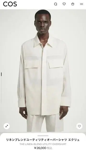 COS 린넨 블렌드 유틸리티 오버 셔츠 25ss 루마니아산