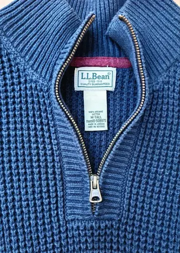 새상품급 LLBEAN 엘엘빈 하프 지퍼 코튼 니트