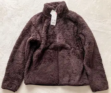 [ UNIQLO ] 퍼리 플리스 풀집업 자켓 S 다크 브라운