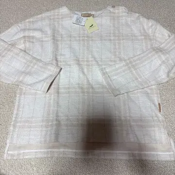 CROCODILE 크로커다일 베이지 체크 무늬 긴팔 상의 사이즈 L