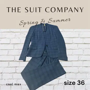 수트 컴퍼니 수트 셋업 36 사이즈 봄/여름 테이퍼드 파랑 체크