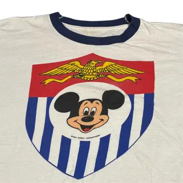 70-80's Disney 미키마우스 링거T셔츠