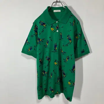 빈티지 골프 아트 레트로 천축 반팔 피케 셔츠 구제 의류